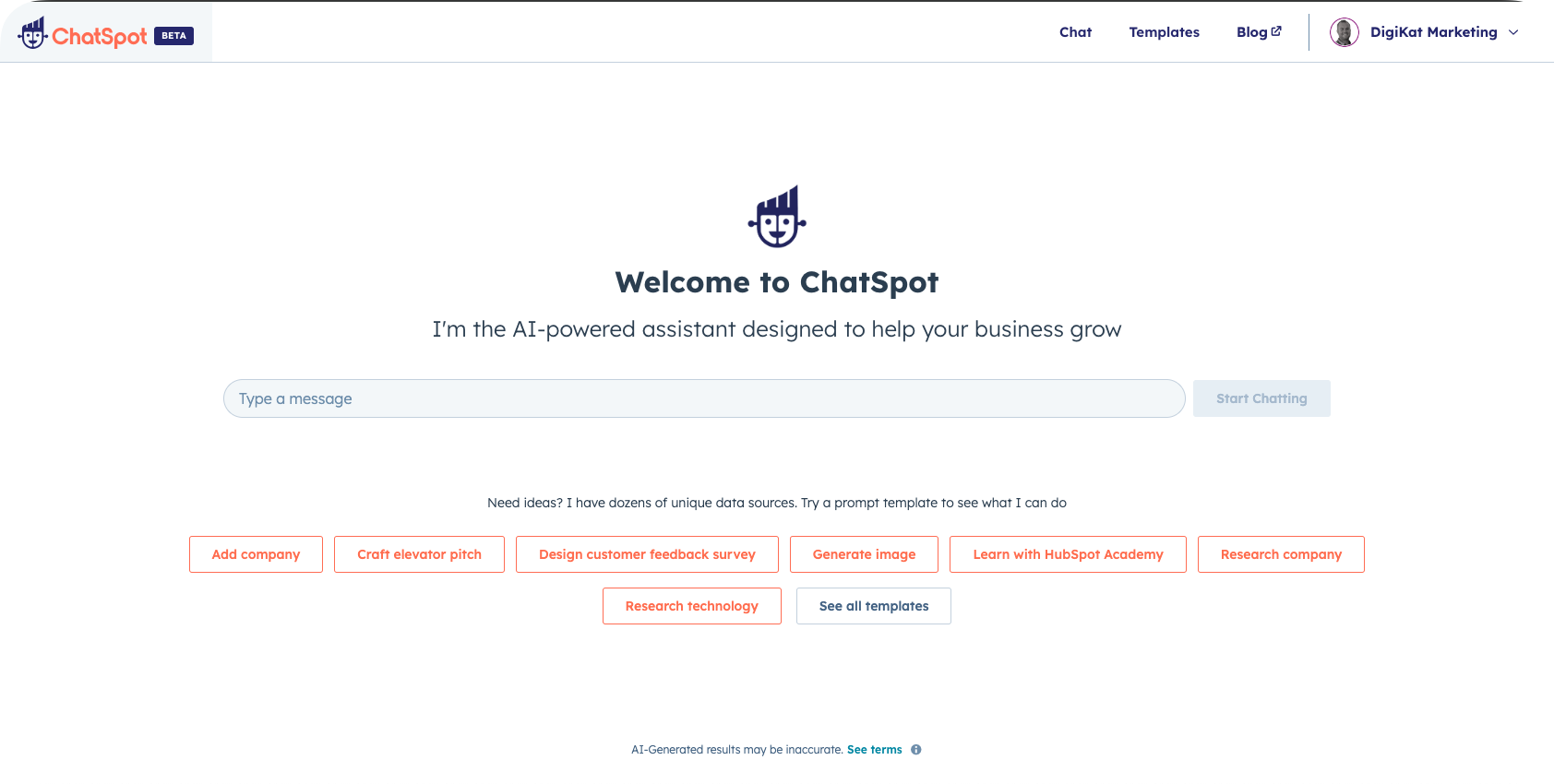 ChatSpot Home